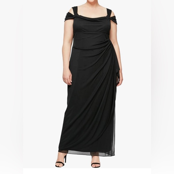 Alex Evenings Dresses & Skirts - Alex Evenings Black Sleeveless Maxi Gown, NWT, Holiday Gown